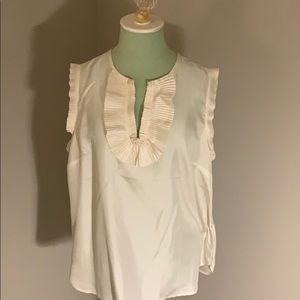 j crew frilled neck top